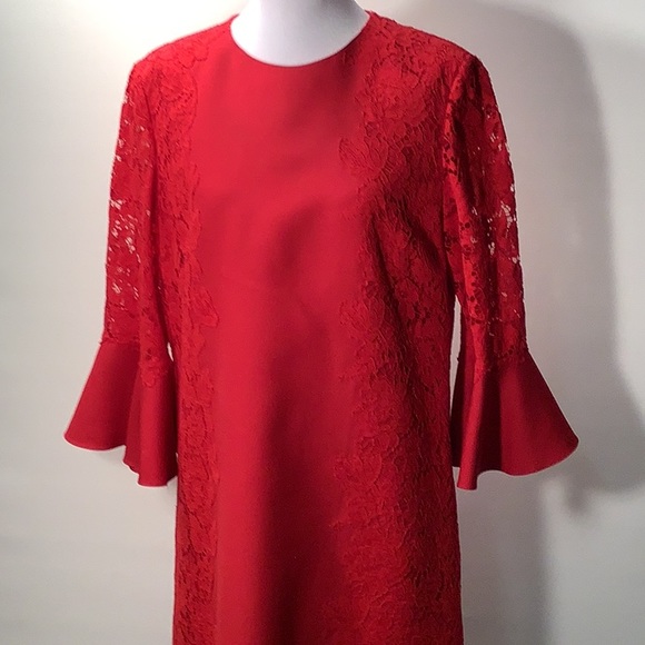 Valentino | Dresses | Valentino Lacepaneled Crepe Mini Dress | Poshmark